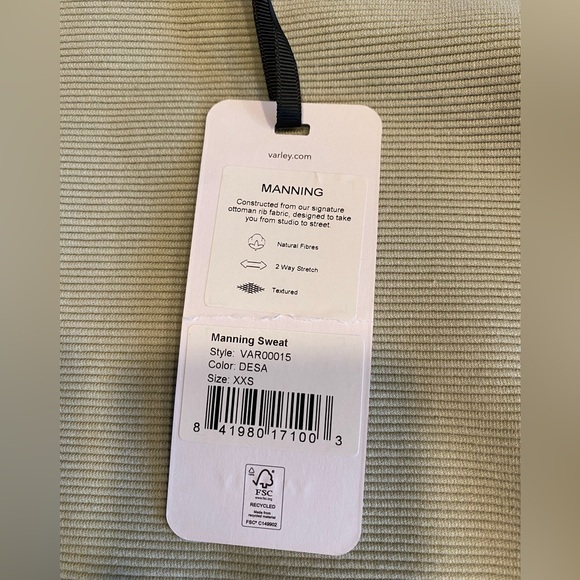 NWT Varley Manning sweatshirt side zip XXS - Picture 2 of 3